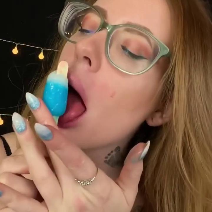 Karuna Satori ASMR NSFW Sloppy Popsicle Eating Video